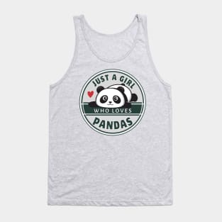 Just A Girl Who Loves Pandas Cute Panda Shirt Gift Tank Top